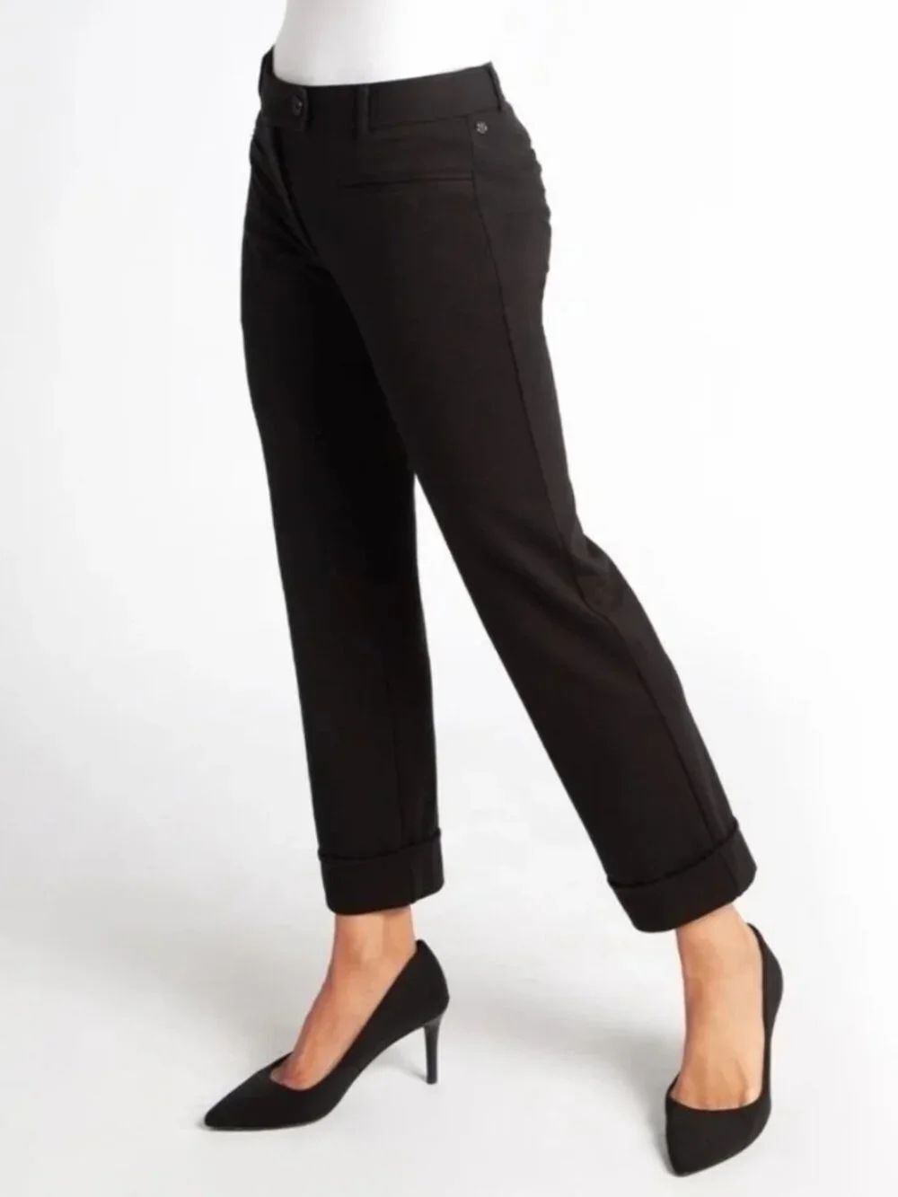 New Betabrand Black Crop Lite Dress Pant Yoga Pants Small Long Tall